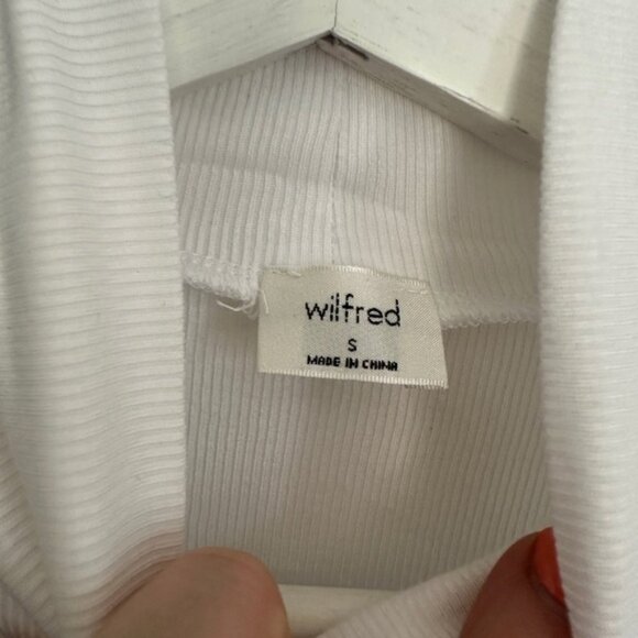 Wilfred White Ribbed Crop Turtleneck Top - Picture 3 of 4